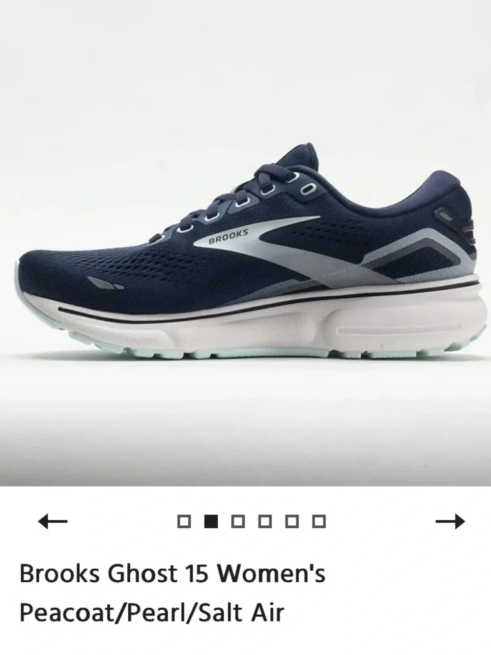 Brooks Women's Ghost 15 Running Shoes - Peacoat, Pearl & Salt Air